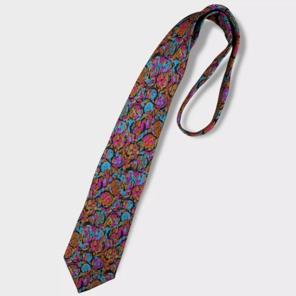 🆕 MISSONI Blue/Purple/Brown Art Silk LUXURY Tie ITALY